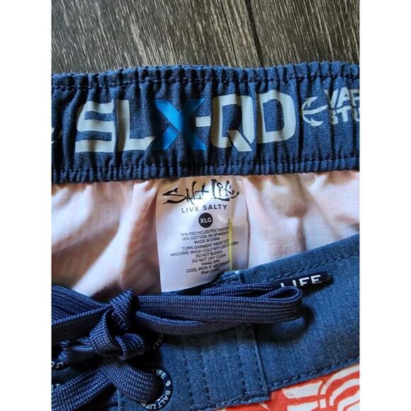 NEW! Salt Life Tiki Tuna SLX-QD Board Shorts Swim Trunks Men's Size XL Fishing - Picture 8 of 8